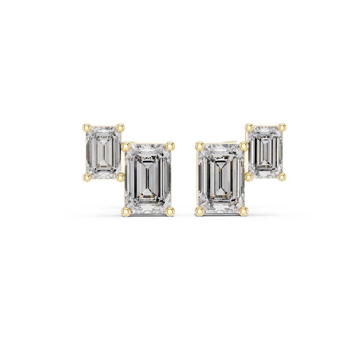 Twin Emerald Frame Studs