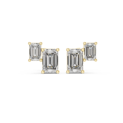 Twin Emerald Frame Studs