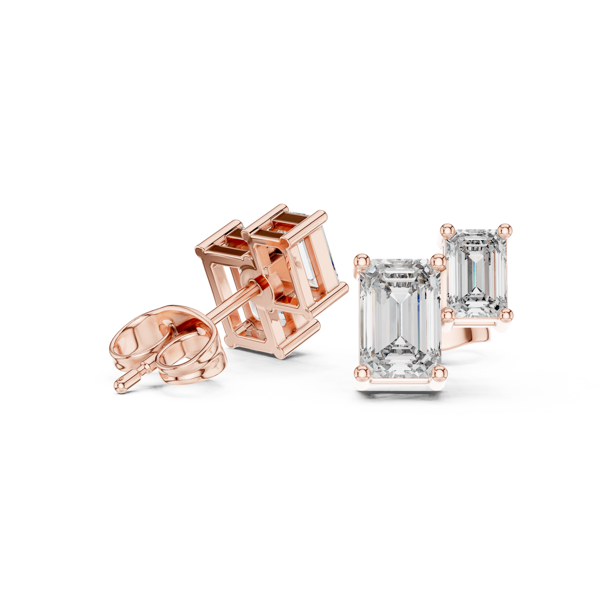 Twin Emerald Frame Studs