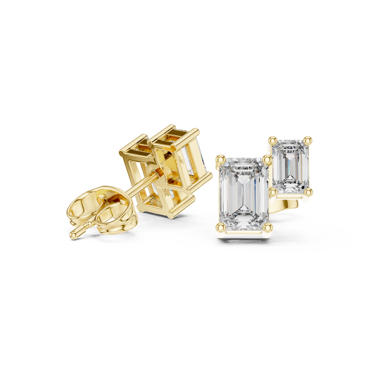 Twin Emerald Frame Studs