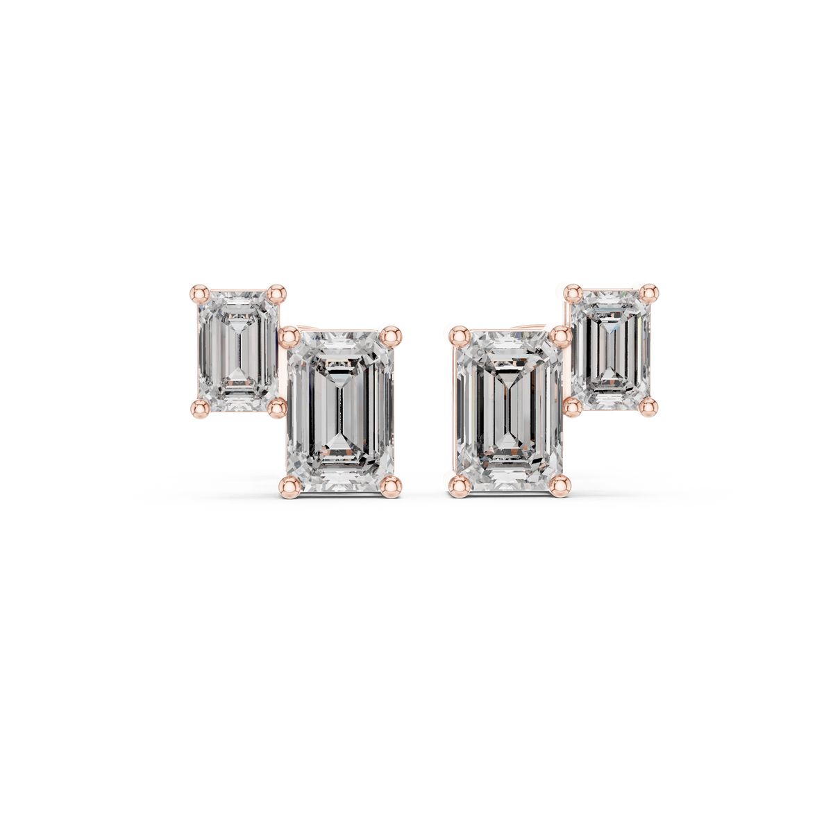 Twin Emerald Frame Studs
