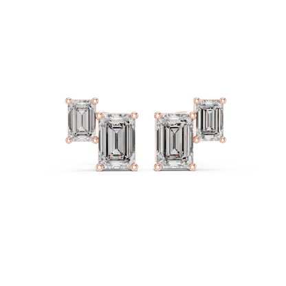 Twin Emerald Frame Studs