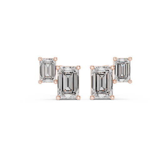 Twin Emerald Frame Studs