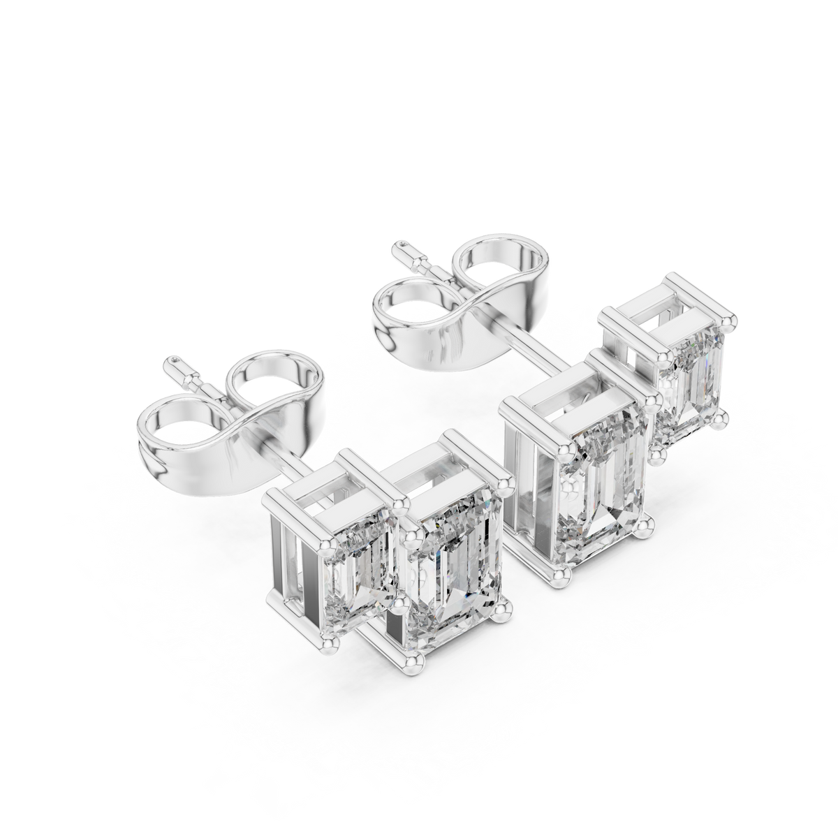 Twin Emerald Frame Studs