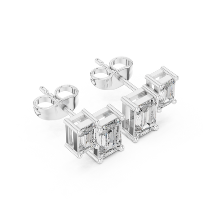 Twin Emerald Frame Studs