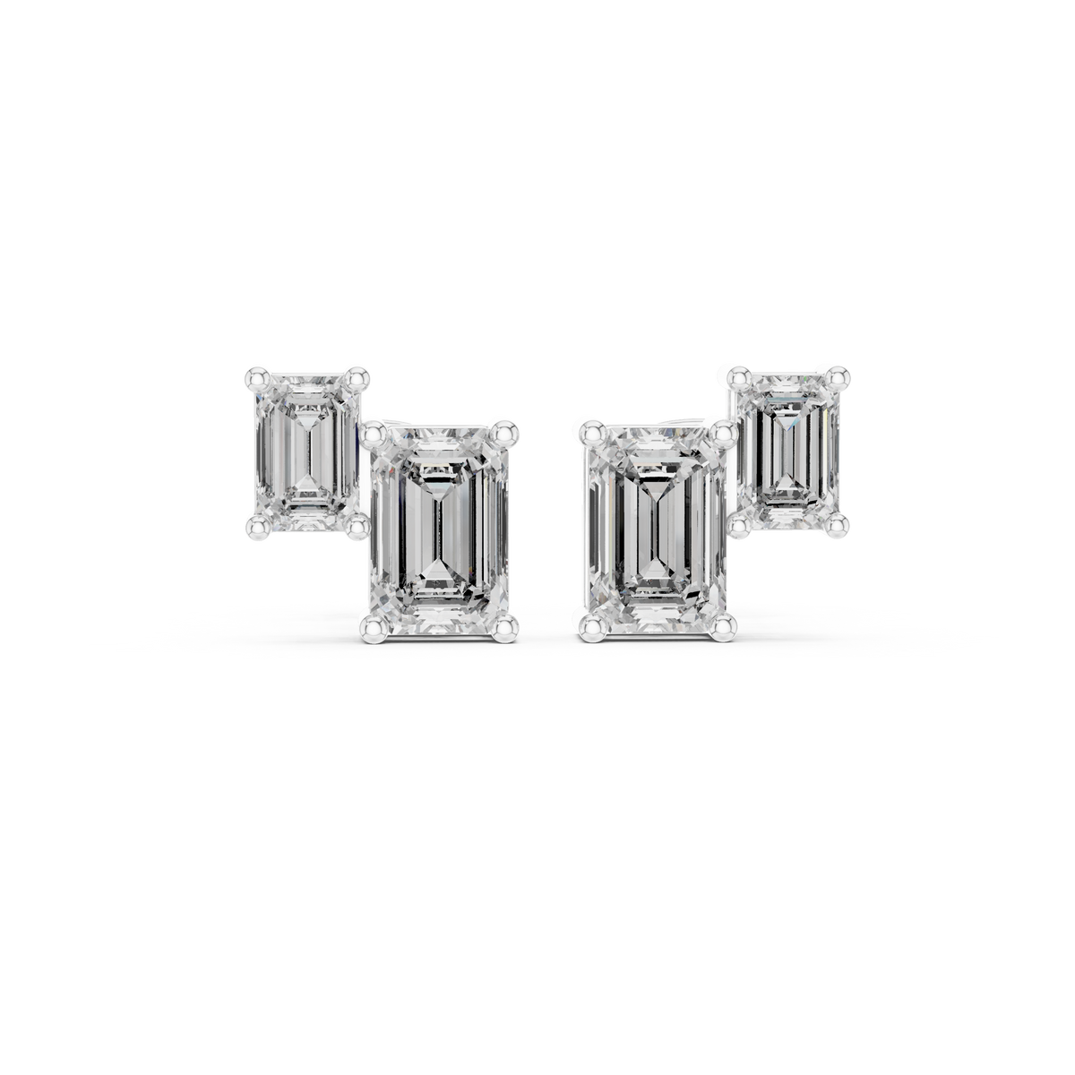Twin Emerald Frame Studs