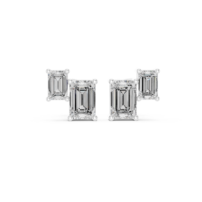 Twin Emerald Frame Studs