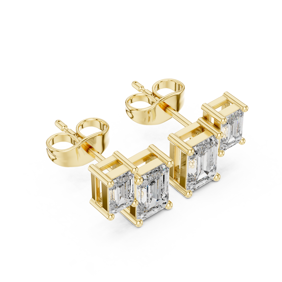 Twin Emerald Frame Studs