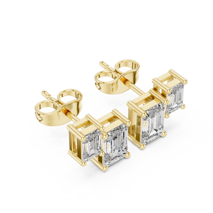 Twin Emerald Frame Studs