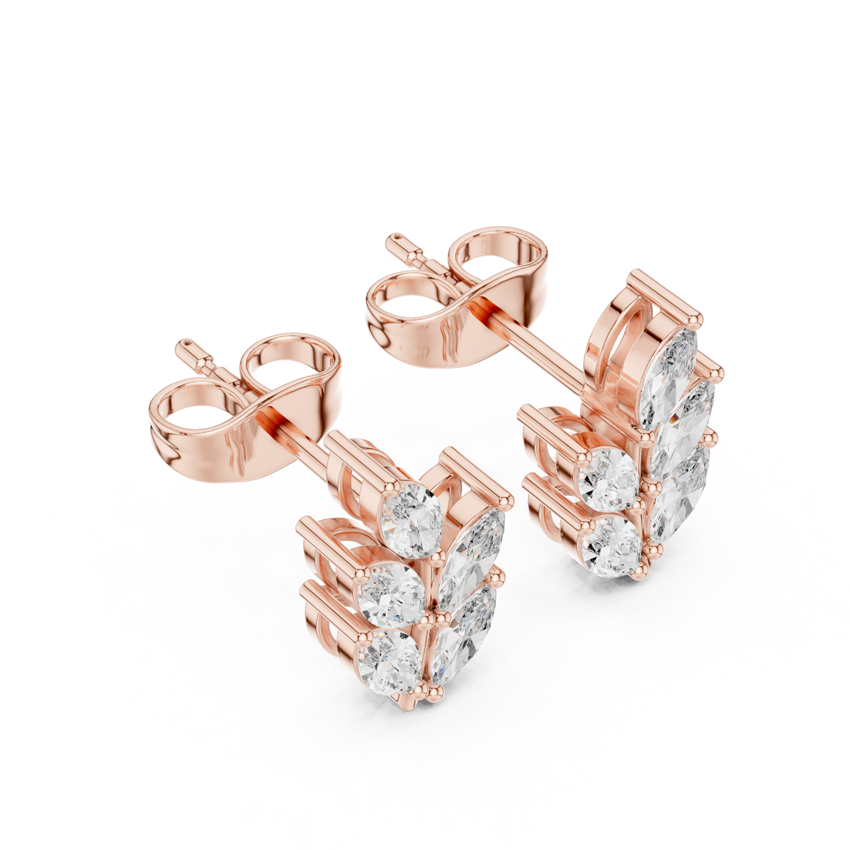 Marquise Botanical Crest Studs