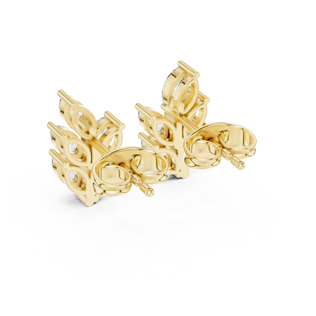 Marquise Botanical Crest Studs