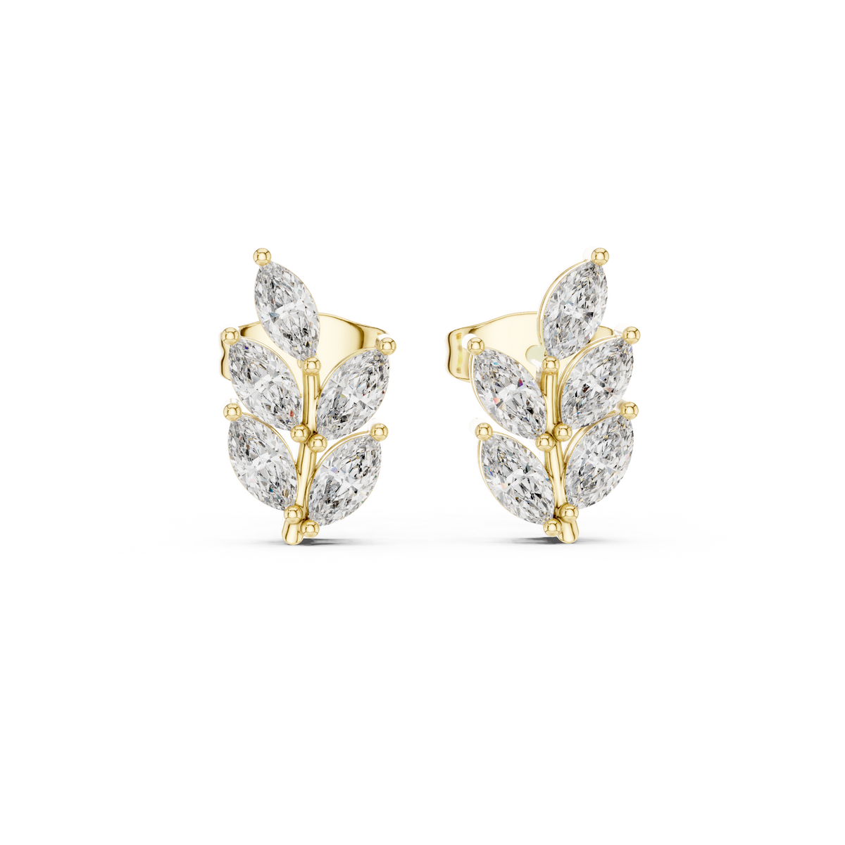 Marquise Botanical Crest Studs