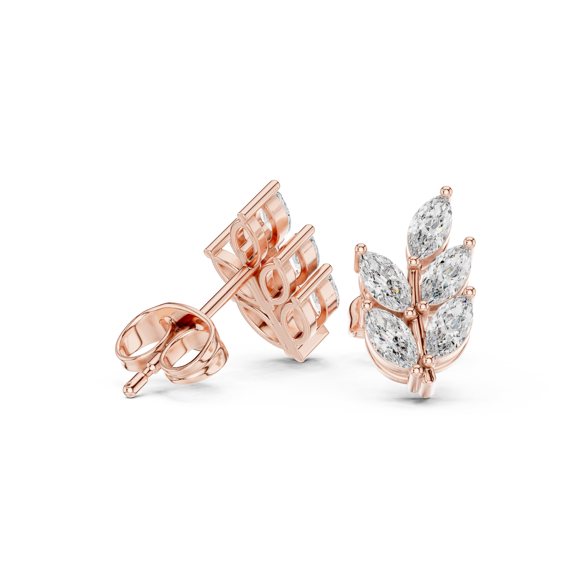 Marquise Botanical Crest Studs