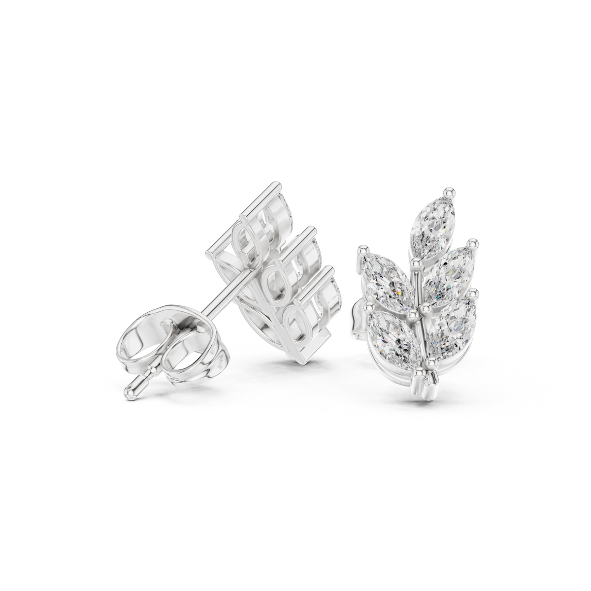 Marquise Botanical Crest Studs