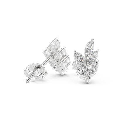 Marquise Botanical Crest Studs