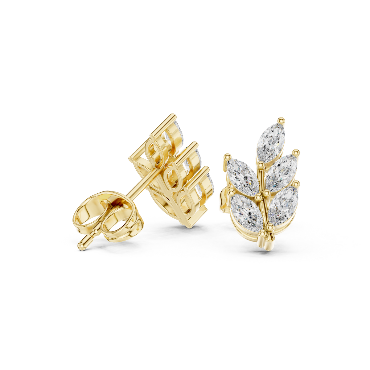 Marquise Botanical Crest Studs