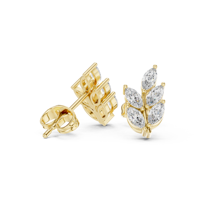 Marquise Botanical Crest Studs