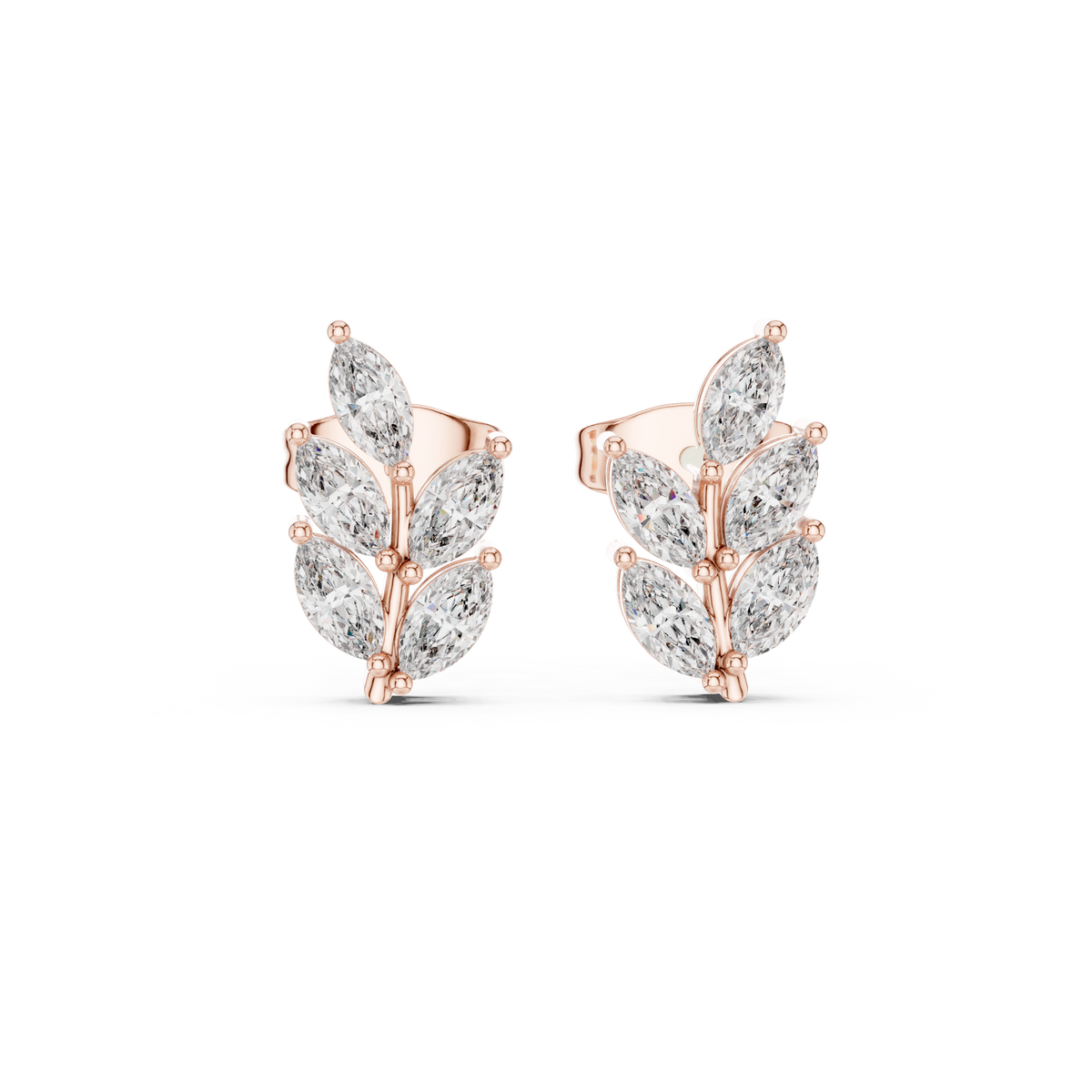 Marquise Botanical Crest Studs
