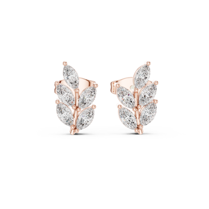 Marquise Botanical Crest Studs