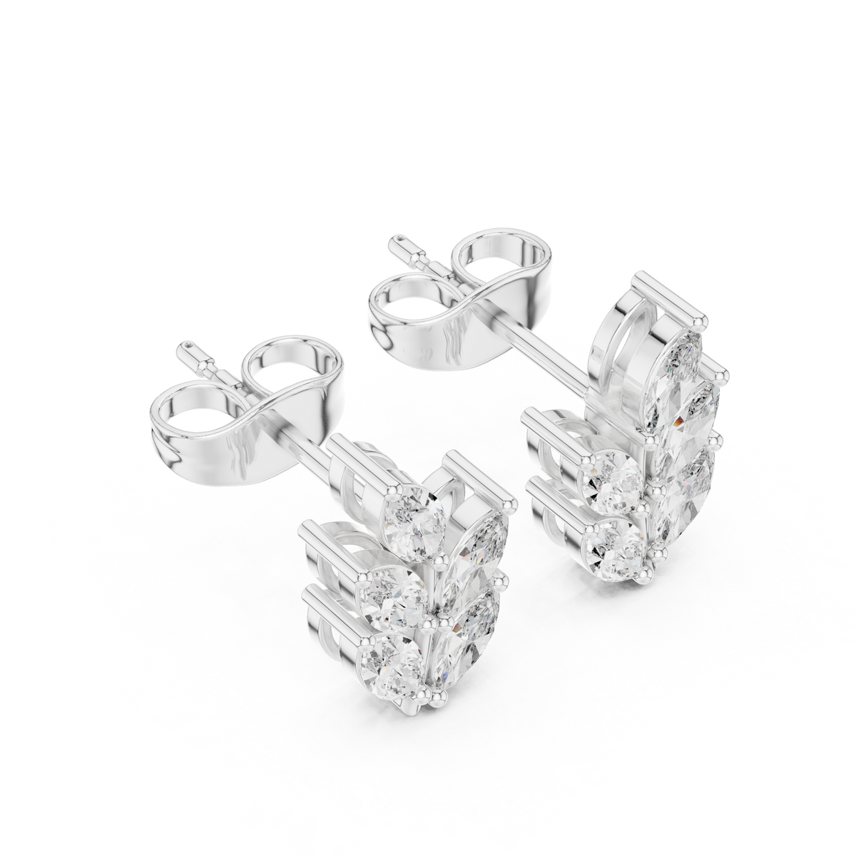 Marquise Botanical Crest Studs