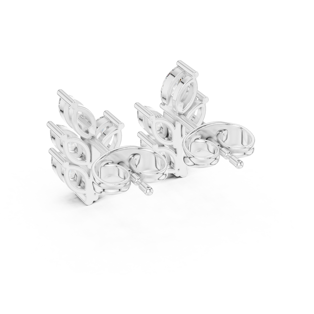 Marquise Botanical Crest Studs