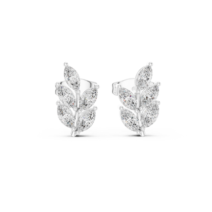 Marquise Botanical Crest Studs