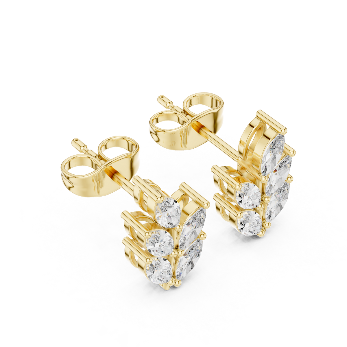 Marquise Botanical Crest Studs
