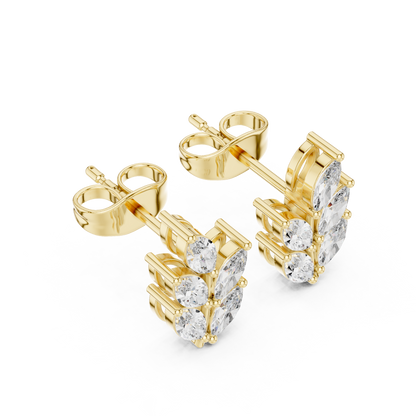 Marquise Botanical Crest Studs