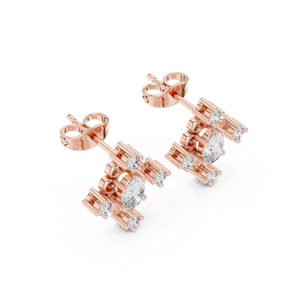 Oval Scroll Petal Studs