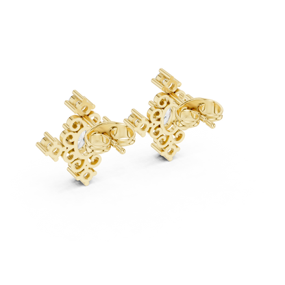 Oval Scroll Petal Studs