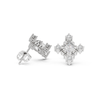 Oval Scroll Petal Studs