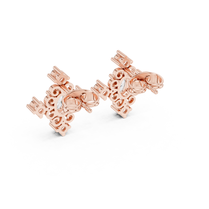 Oval Scroll Petal Studs