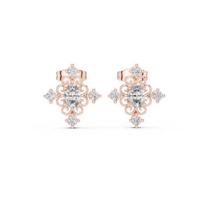 Oval Scroll Petal Studs