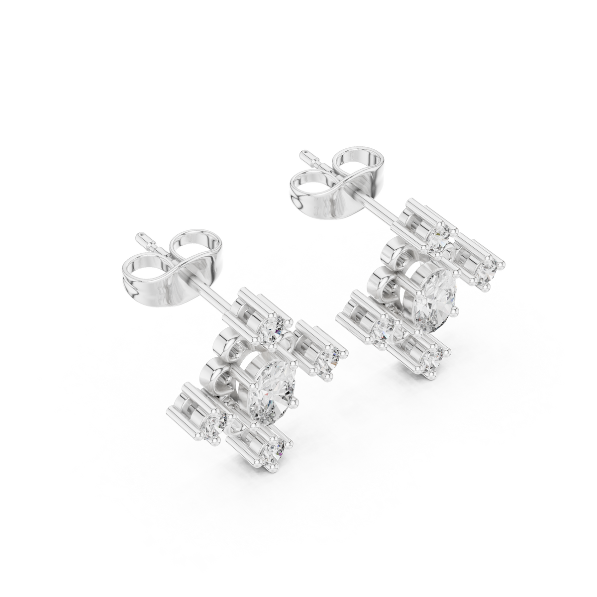 Oval Scroll Petal Studs