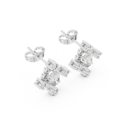Oval Scroll Petal Studs