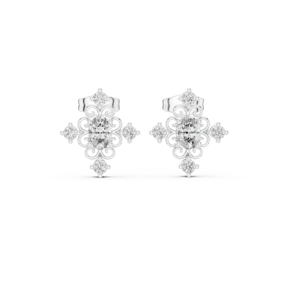 Oval Scroll Petal Studs