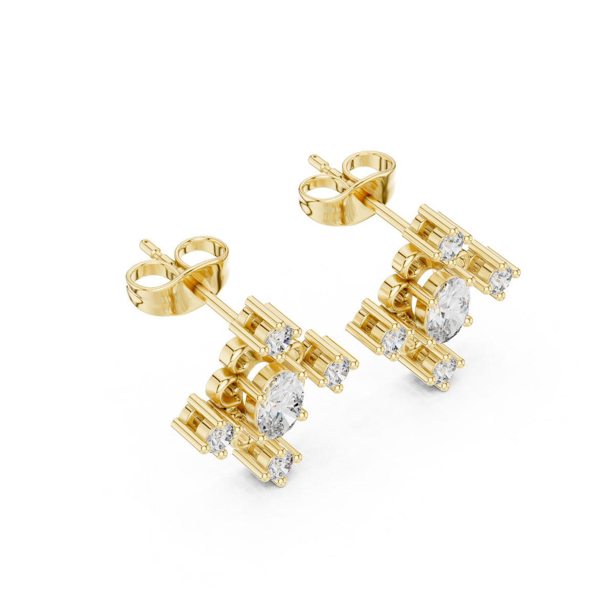 Oval Scroll Petal Studs