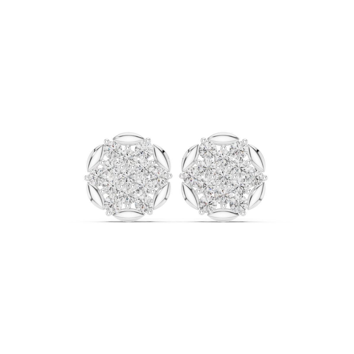 Fourfold Petal Cluster Studs