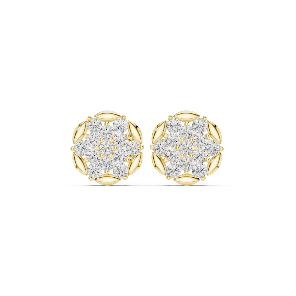 Fourfold Petal Cluster Studs