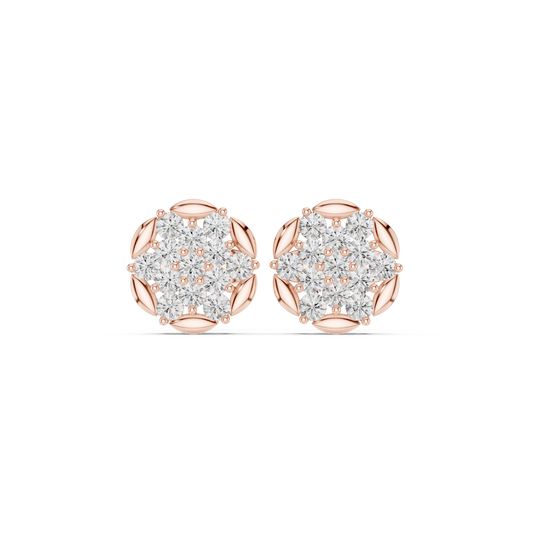 Fourfold Petal Cluster Studs