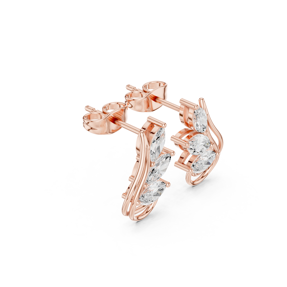 Marquise Leaf Sway Studs