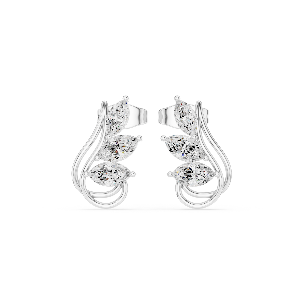 Marquise Leaf Sway Studs
