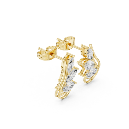 Marquise Leaf Sway Studs
