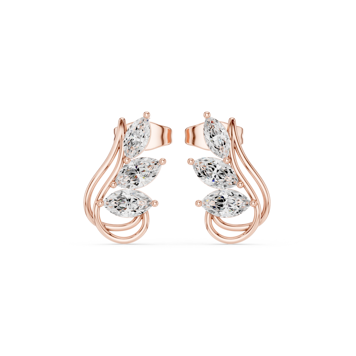 Marquise Leaf Sway Studs