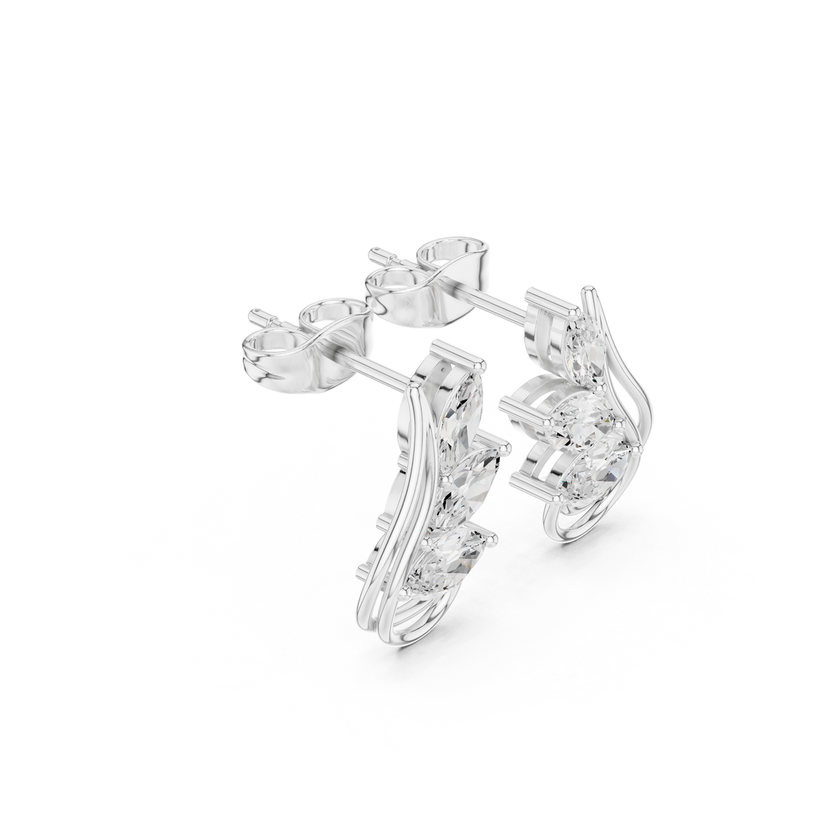 Marquise Leaf Sway Studs