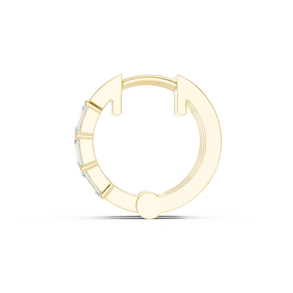 Emerald Triple Stone Hoop Earring