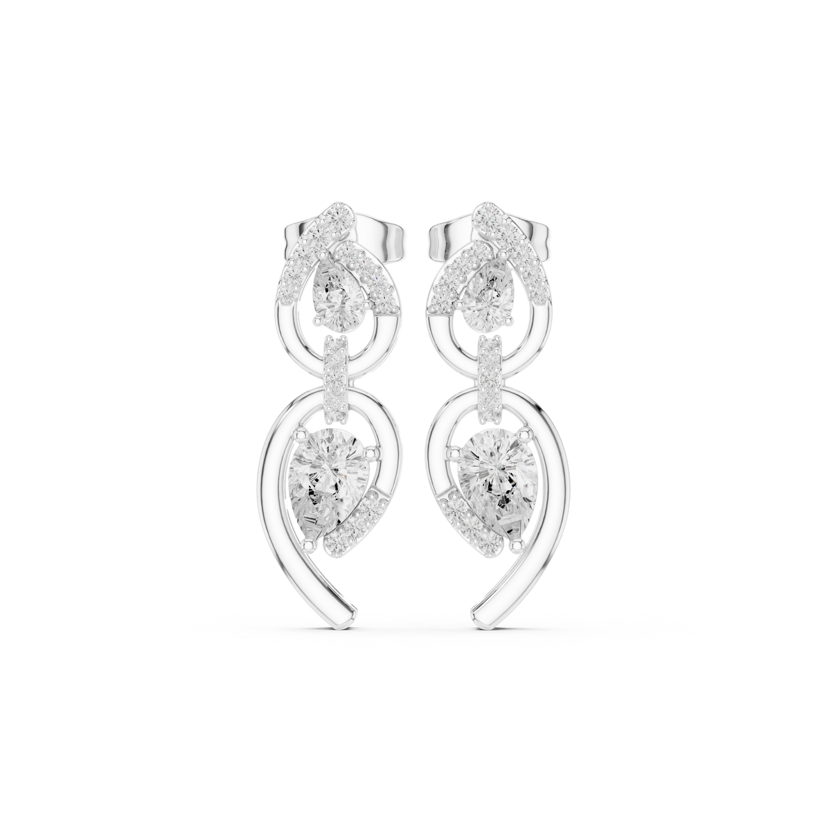 Pear Loop Cascade Drop Earring