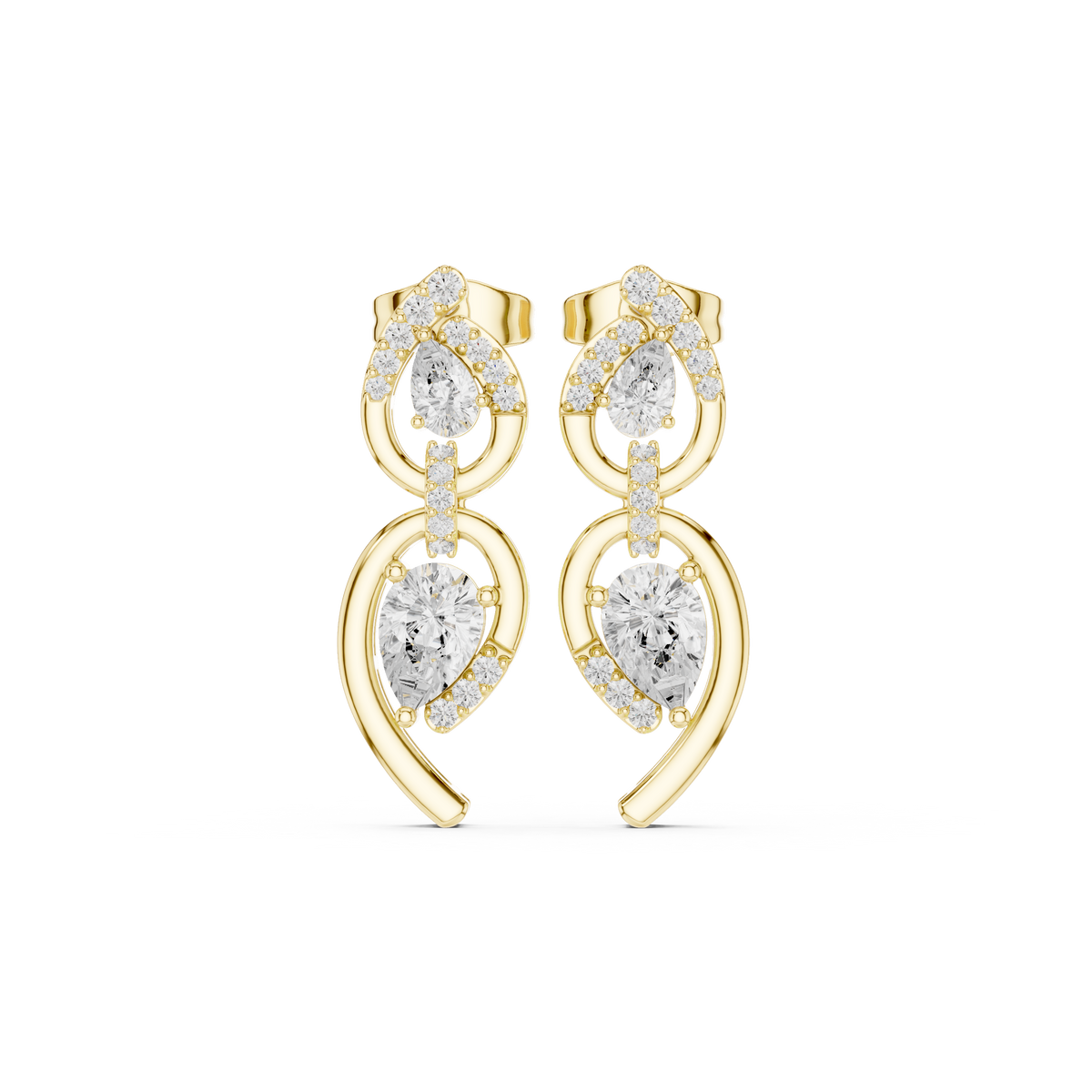 Pear Loop Cascade Drop Earring