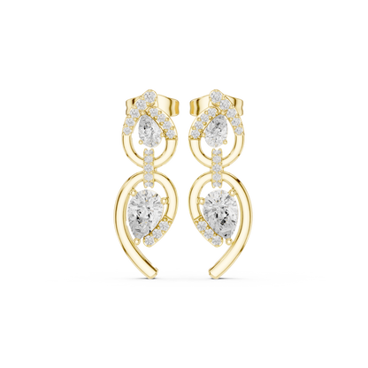 Pear Loop Cascade Drop Earring