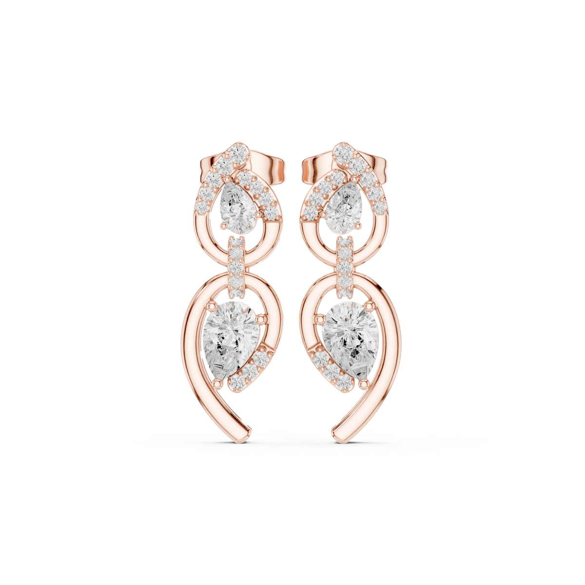 Pear Loop Cascade Drop Earring